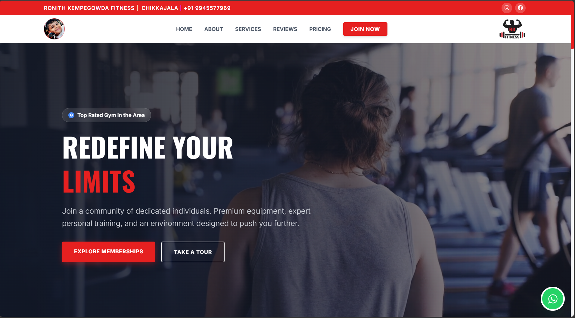 RK Fitness Website